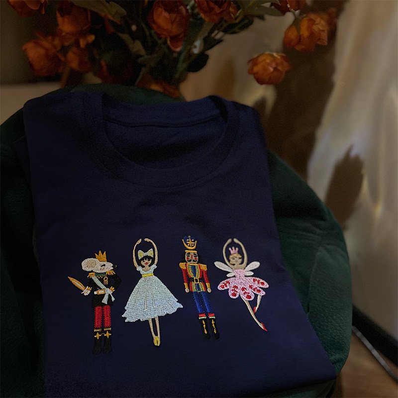 Embroidered Vintage Versatile Short-sleeve Cotton Top