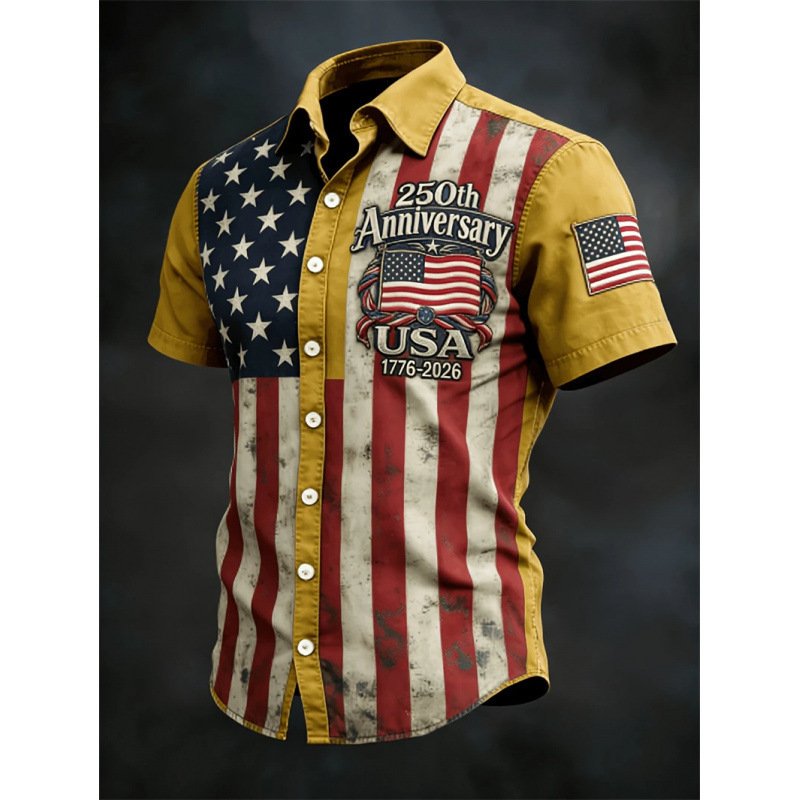 3D Digital Print Casual Men's Loose-fit Short-sleeve