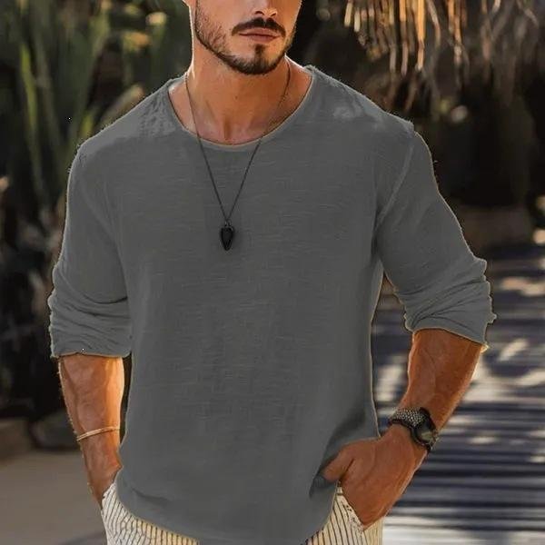 Men's Casual Solid Color Breathable T-Shirt
